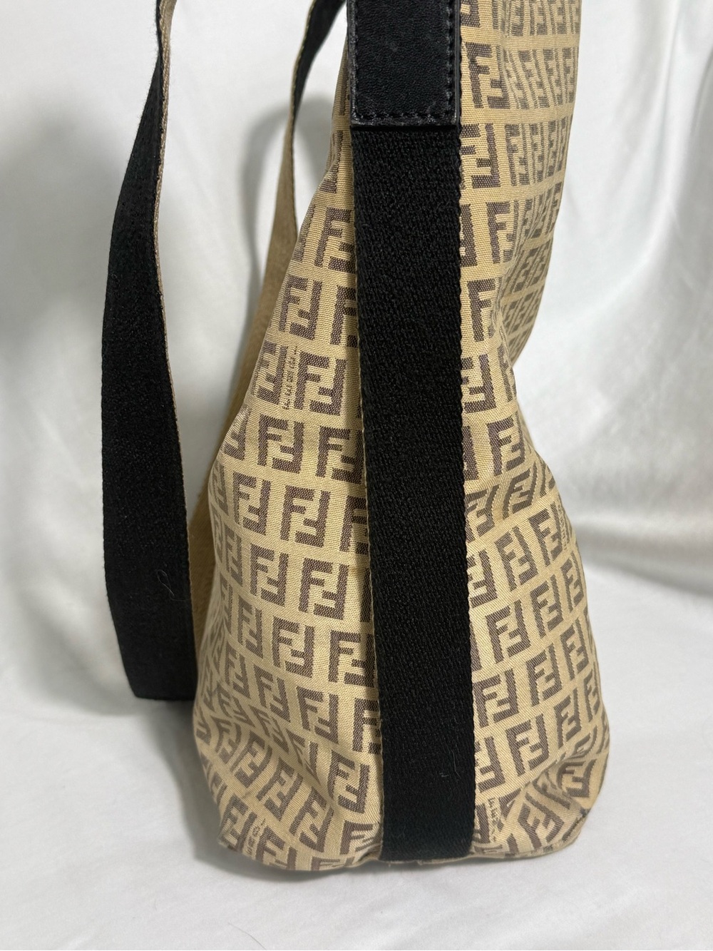 Fendi Brown Zucchino Canvas Messenger Bag FF Logo Crossbody Vintage - Picture 8 of 14